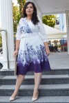 Красива сукня з поясом 697-01 фіолетова