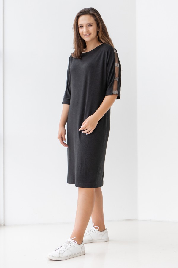 Елегантна сукня 702-05 чорна
