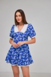 Сукня 362А-05 синя в квіточку