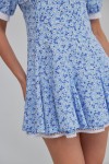 Платье 362А-01 голубое в цветочек