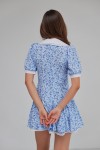 Платье 362А-01 голубое в цветочек