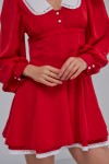 Сукня з білим комірцем 362-11 червона