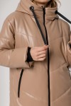 Зимняя бежевая женская куртка 185-03
