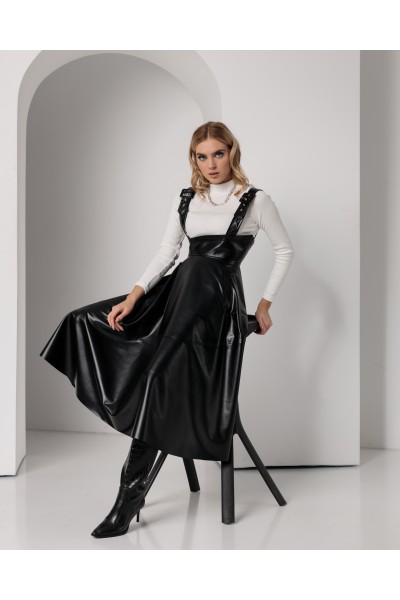 Спідниця сарафан 209-08 чорна (бавовна)