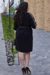 Елегантна сукня з поясом 702-01 чорна