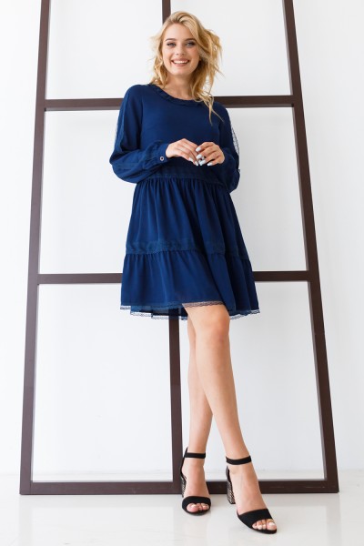Платье 640-02 темно-синее