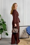 Костюм с баской 428-09 шоколадный