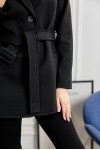 Укорочене пальто 521-01 чорне