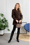 Укорочене пальто 521-02 коричневе