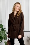 Укорочене пальто 521-02 коричневе