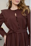 Платье (рюшки) 550-03 коричневое