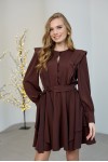 Платье (рюшки) 550-03 коричневое
