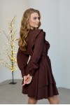 Платье (рюшки) 550-03 коричневое