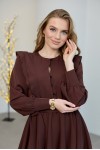 Платье (рюшки) 550-03 коричневое