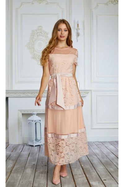 Платье 458-02 персиковое