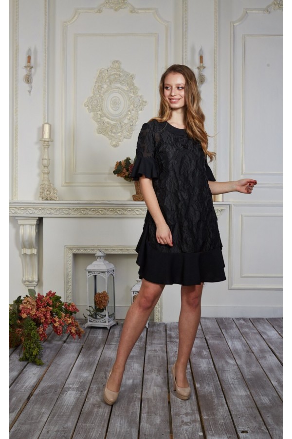 Платье 555/1-02 цвет черный