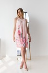 Платье 421-03 розовое с цветами
