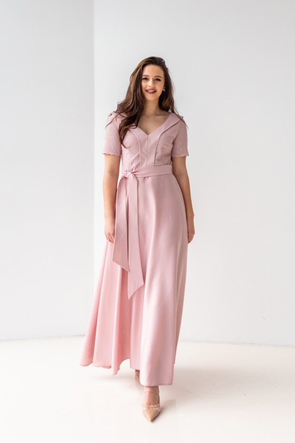 Платье на выпускной 587-02 розовое