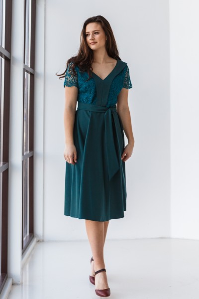 Платье 589-04 зеленое