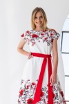 Платье 599/1-02 белое с цветами
